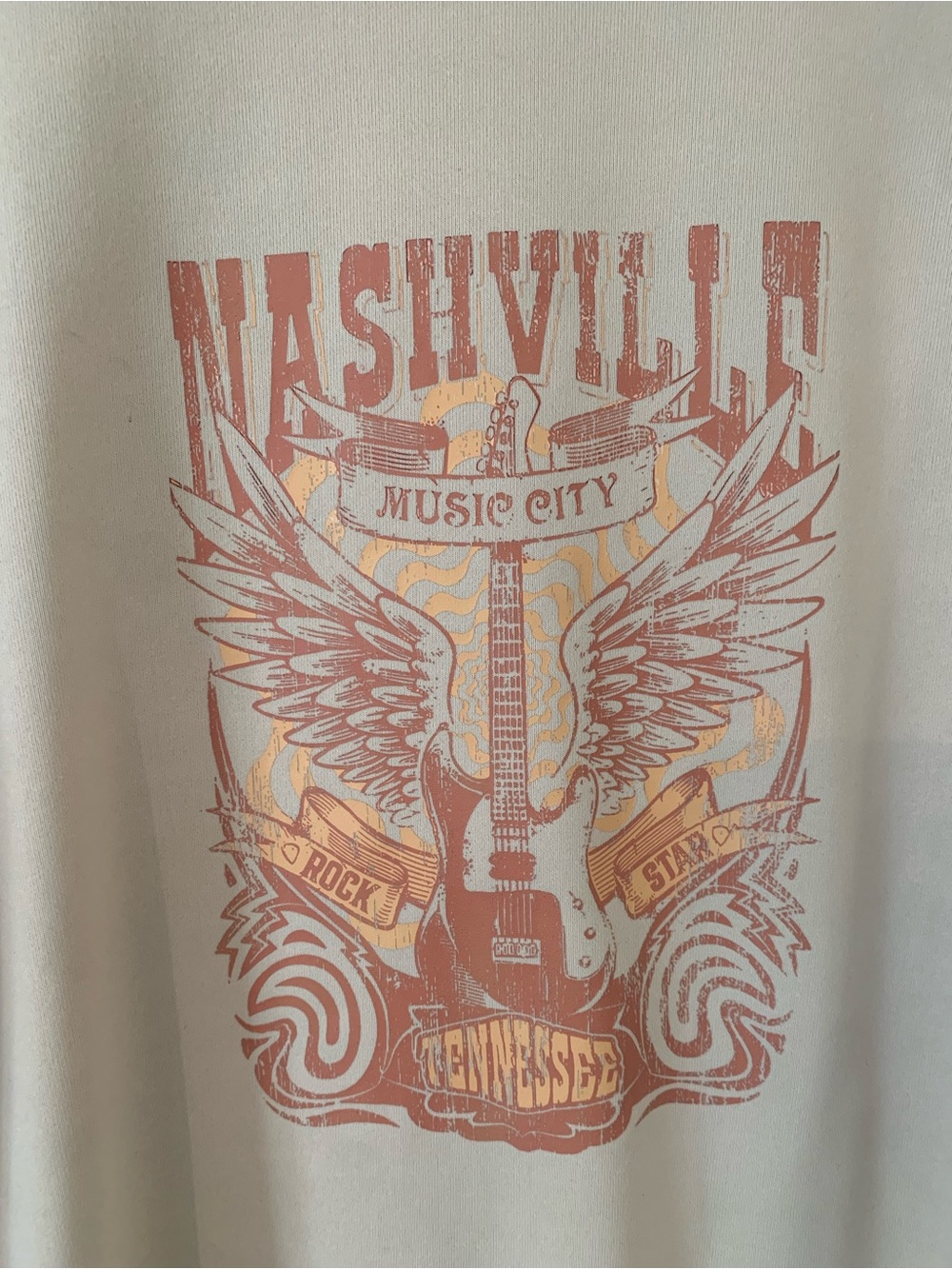Nashville Music City Graphic Sweatshirt - Cream